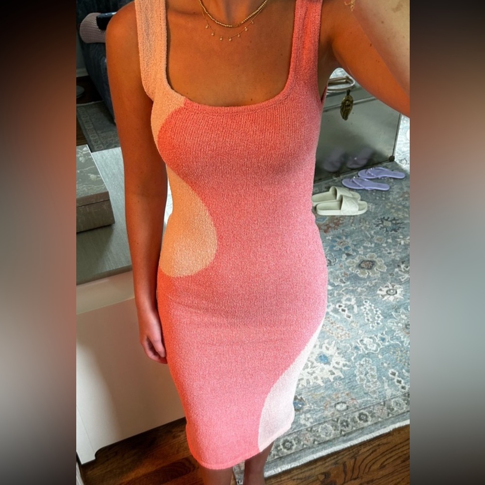 Pink midi dress
